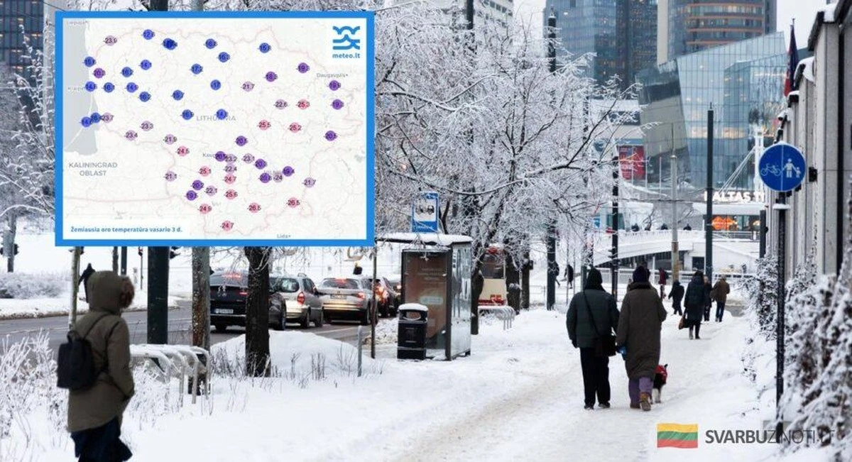 Šeduva registra el frío más intenso de Lituania: -27,4°C