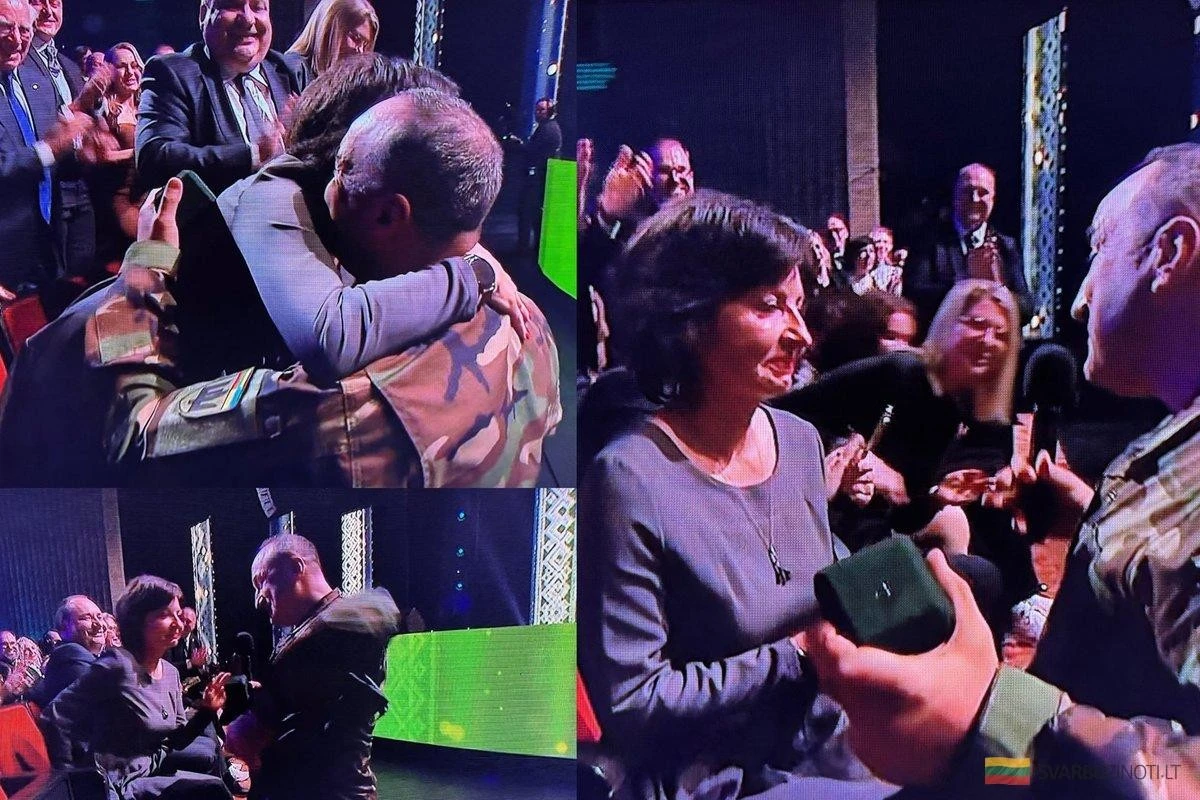Un héroe de guerra y su romántico momento: Un sí inesperado que cautivó en la gala "Honor de Lituania"